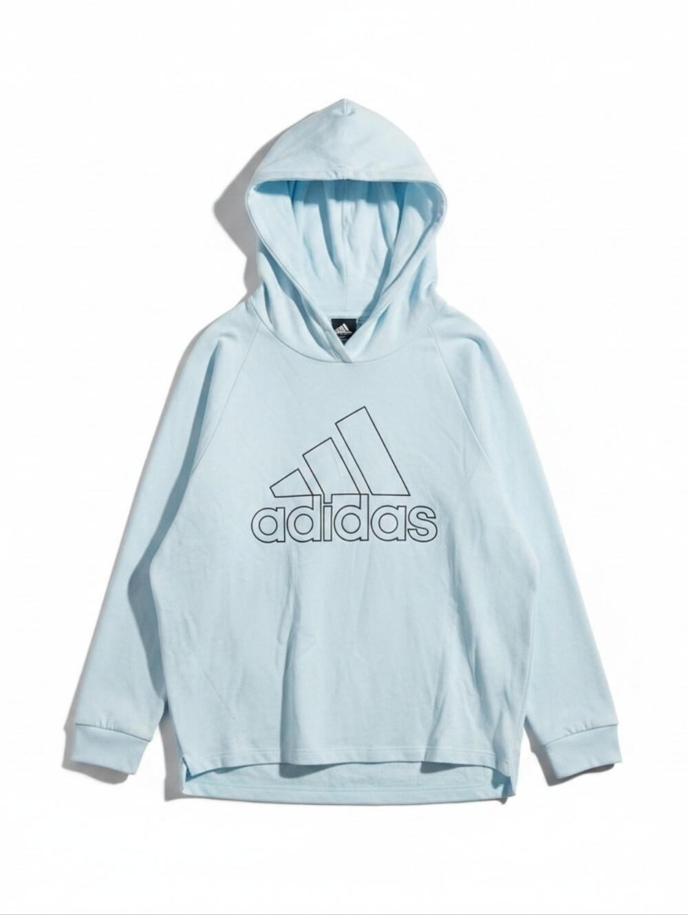 NWT- Adidas Pale Blue Hoodie with Black Outlined Logo